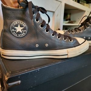 Converse Allstar Grey Leather Faux Fur Hi Storm~LNEUC (Mens7) Unisex (Wmn9)